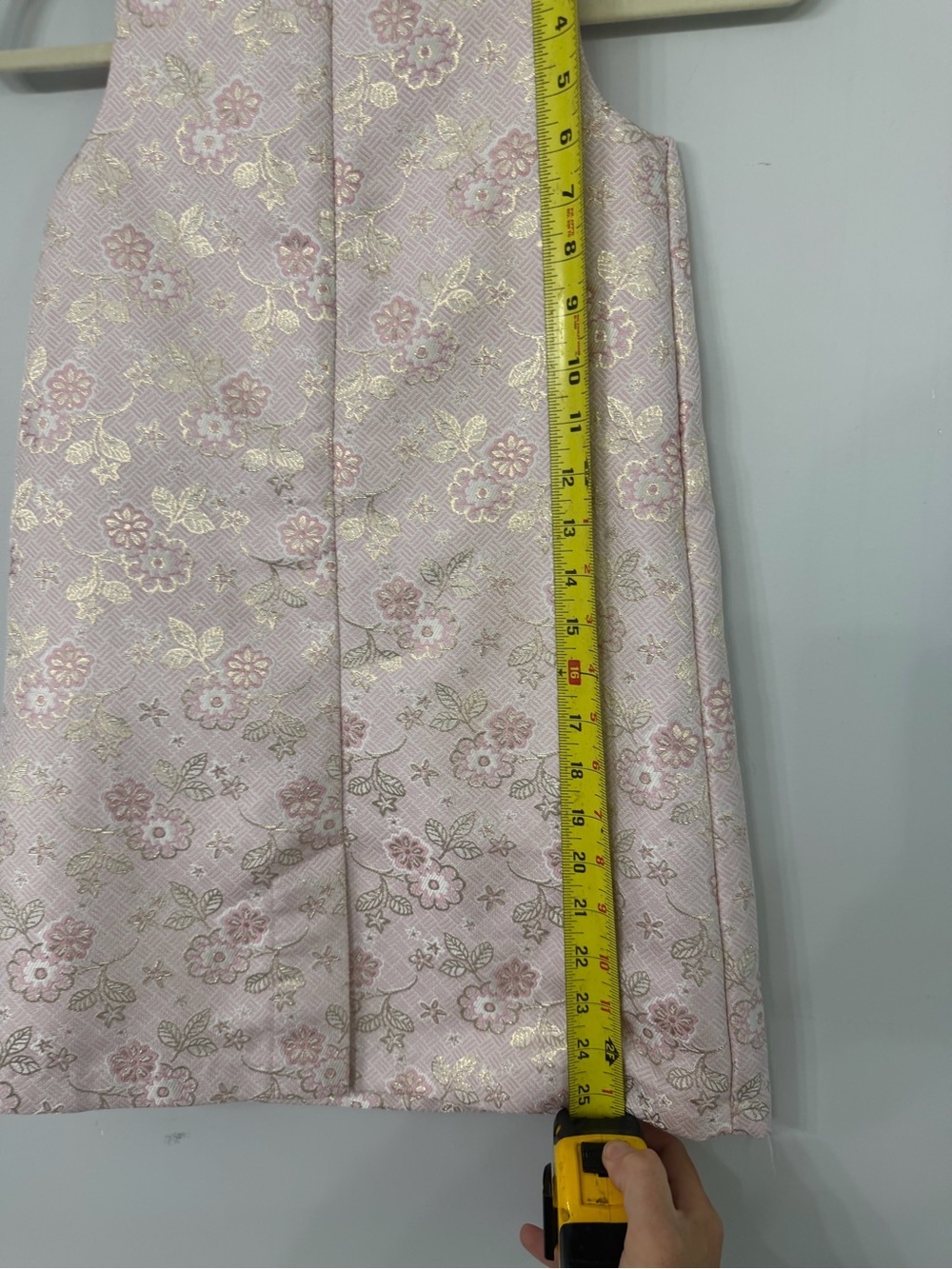 Rachel Zoe girls 7 beaded floral pink metallic gold floral jacquard dress - Picture 7 of 8